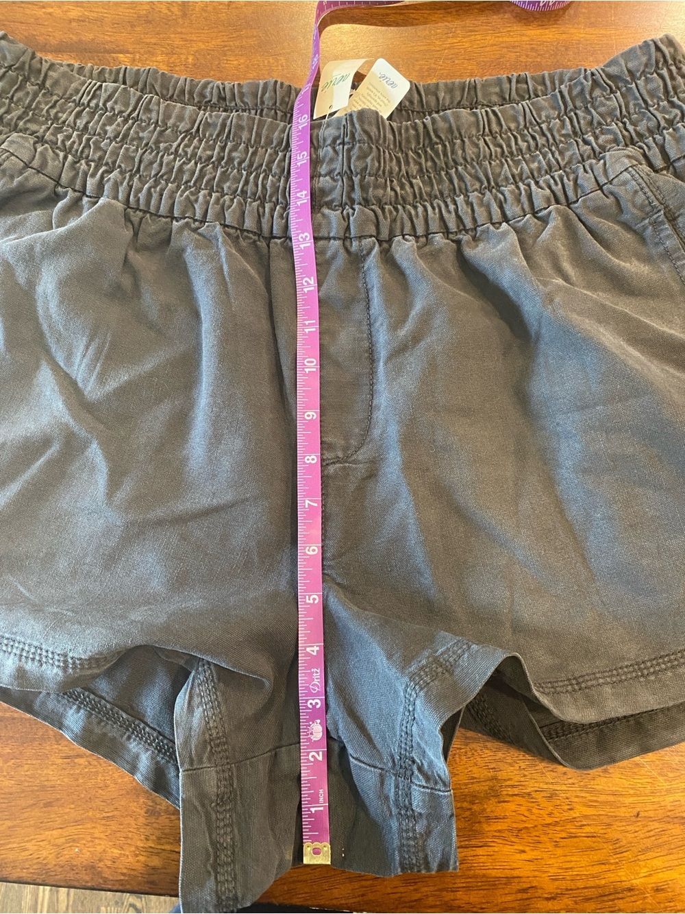 Aerie babewatch shirts women’s XL smocked pull on waistband NEW charcoal - Picture 6 of 9